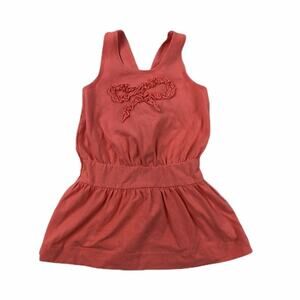 Girls Lili Gaufrette Coral Ribbon Dress Size 2